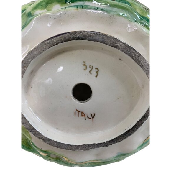 VTG Italian Ceramic Capodemonte Vase / Lamp Base Gold Cherub 8780 Hand Paint - Picture 6 of 12